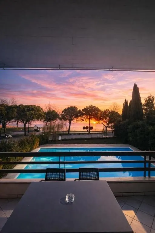 Pool at sunset - Lake Garda